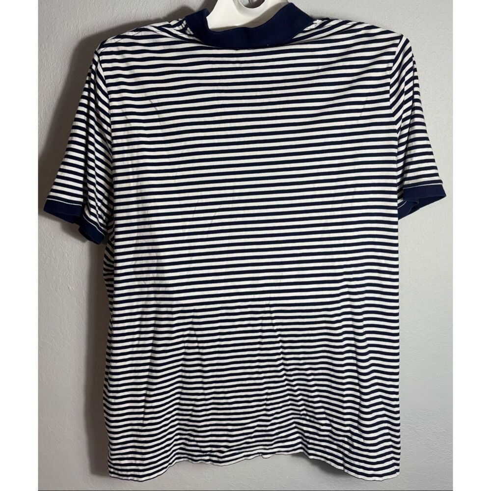 Ralph Lauren Polo Shirt Mens XXL Blue White Striped Pony Preppy 2XL Classic Fit - Picture 4 of 8